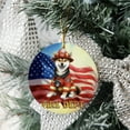 thumbnail image 3 of Firefighter Shiba Inu Hero Rescue Fire Dept Fireman USA Flag Ceramic Round Ornament Shibas Dog Lovers Gifts Idea Home Tree Decor - 02026, 3 of 5