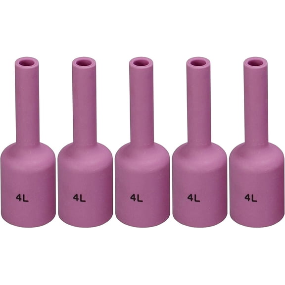 RIVERWELD TIG Gas Lens Alumina Nozzle Ceramic Cup Long 54N18L (#4L 1/4" Orifice) Fit SR DTA DB WP 17 18 26 TIG Welding Torch 5pk