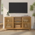 thumbnail image 2 of Plank+Beam Mid Century Modern Solid Wood Sideboard with 2 Doors and 6 Shelves, 59" TV Stand for Living Room, Pecan, 2 of 13