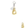 thumbnail image 2 of Delight Jewelry Goldtone Large Boxing Glove - Silvertone Clip on Charm with Clear Crystal Drop, 2 of 4