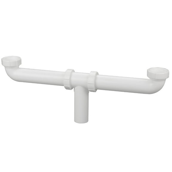 1-1/2" x 8" White Branch Tailpiece w/ 1/2" or 3/4" Slip Joint for Sink