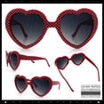 thumbnail image 2 of SA106 Polka Dot Print Plastic Heart Shape Cute Womens Sunglasses / Red, 2 of 7