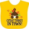 thumbnail image 3 of Inktastic Thanksgiving Cutest Turkey in Town Boys or Girls Baby Bib, 3 of 4