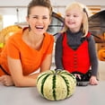 thumbnail image 5 of Clearance Under $10 | Large Spotted Artificial Pumpkin with Natural Vine for Fall Halloween Decor Green, 5 of 5