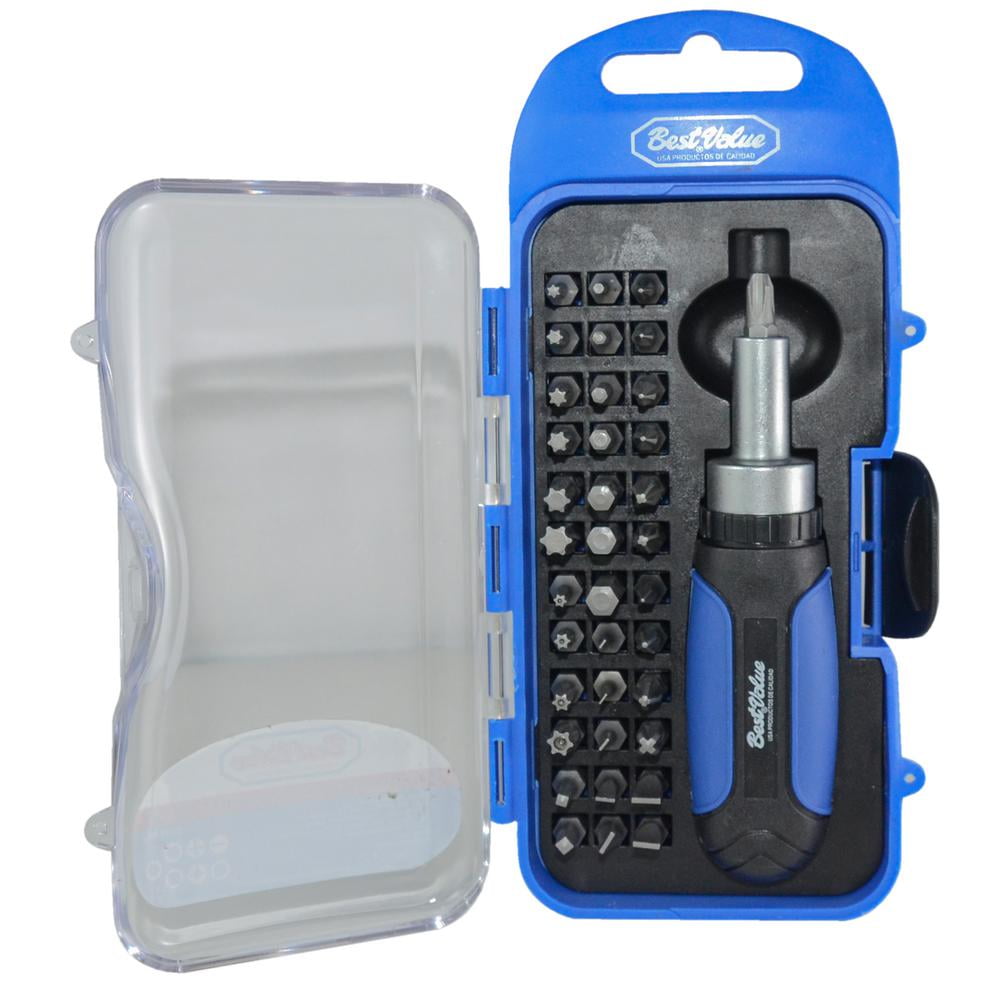 Best Value H0183004 Magnetic Ratcheting Screwdriver Bit Tool with Carrying Case 38-Piece Set