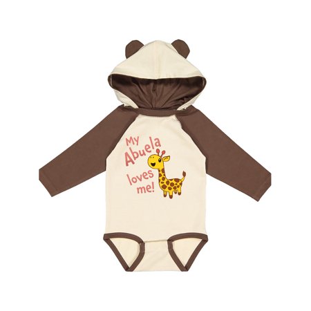 

Inktastic My Abuela Loves Me- Cute Giraffe Gift Baby Boy or Baby Girl Long Sleeve Bodysuit