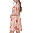 thumbnail image 2 of Vsdgher Robes Maxi Midi Décontractées Fraise pour Femmes Été 2025 Manches Courtes Légères Col Rond Robe de Plage, 2 of 6