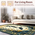 thumbnail image 2 of ODIKA 2'x3' Machine Washable Non-Slip Area Rug, Rustic Ocean Wave Motif High Traffic Rug with Pad, Gold, 30593, 2 of 8