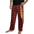 thumbnail image 1 of Harry Potter Adult Mens' Gryffindor House Crest Plaid Pajama Pants (Large), 1 of 3