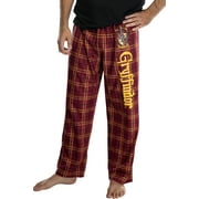 Harry Potter Adult Mens' Gryffindor House Crest Plaid Pajama Pants (Large)