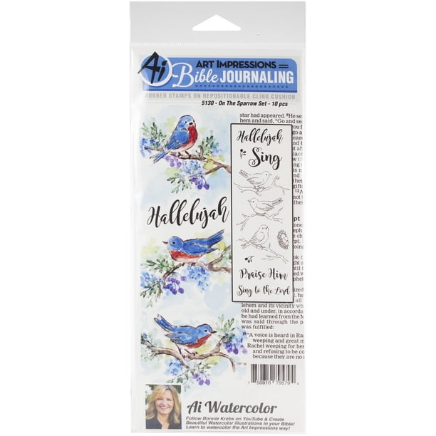 Art Impressions Bible Journaling Watercolor Rubber Stamps-On The Sparrow - Walmart.com