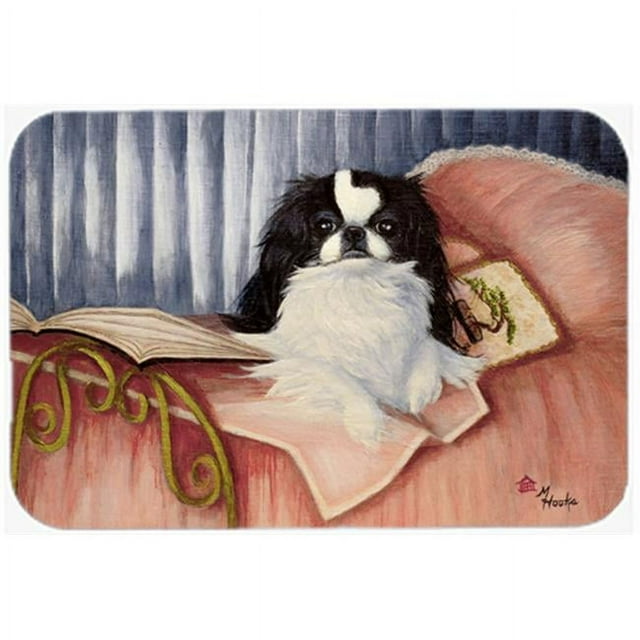 Carolines Treasures MH1058LCB Japanese Chin Reading In Bed Glass Cutting Board- Large