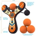thumbnail image 7 of Mighty Fun! Mischief Maker Wooden Toy Slingshot Real Wood and Soft Foam Balls (Orange Classic), 7 of 7
