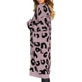 thumbnail image 3 of Oversized Women's Leopard Print Cardigan with Front Opening, 3 of 9