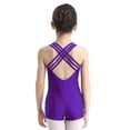 thumbnail image 2 of Miaeowve Tank Leotards for Kids Girls Ballet Dance Practice Sleeveless Crisscross Straps Backless Bodysuit Athletic Dancewear Purple 13-14, 2 of 7