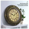 thumbnail image 2 of VOCOO 10-Inch Gold Silent Quartz Wall Clock, Battery Operated, Non-Ticking, Vintage Design for Living Room, Office, 2 of 8