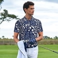 thumbnail image 3 of Rateoe Plant Pattern Men's Short Sleeve Polo Shirts, Golf Polo Shirts Short Sleeve Performance Moisture Wicking Dry-4X-Large, 3 of 6
