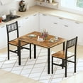thumbnail image 5 of LinkRomat Small Dining Table Set for 2, Industrial Sturdy Dinette, Space-Saving Kitchen Table Set for Apartment, Living Room, Brown, 5 of 9