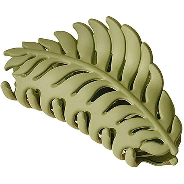 Pinzas para el cabello En forma de hoja Muchos dientes Clips de garra grandes 3.5 pulgadas Hojas antideslizantes Pasador para atrapar el cabello Abrazadera de mandíbula Horquillas para mujeres niñas C