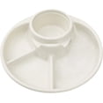 thumbnail image 1 of Plato de desayuno portátil, bandeja de picnic para barbacoa dividida, bandeja de plástico redonda seccional para servir, plato de fiesta ideal para todas las fiestas, 1 of 5