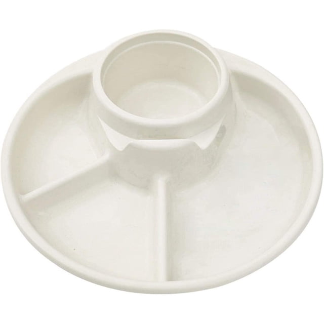 Plato de desayuno portátil, bandeja de picnic para barbacoa dividida, bandeja de plástico redonda seccional para servir, plato de fiesta ideal para todas las fiestas