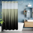 thumbnail image 6 of No Hook Shower Curtains with Snap-in Liner Set, Sage Green Black Ombre Waterproof Hotel Style Bathroom Shower Curtain, Modern Abstract Striped Gradient Breathable Mesh Top Bath Curtains 36''x72'', 6 of 9