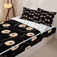 thumbnail image 2 of Manfei Kawaii Cat Zipper Queen Comforter Set with Fitted Sheet and 2 Pillowcases, Galaxy Kitten Zipper Bedding Set, Black Cream, Polkadot Reversible, 4pcs, 2 of 7