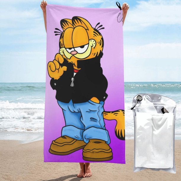 Toalla de baño GarField, toalla de playa de microfibra de secado rápido, toalla de baño de gran tamaño a prueba de arena para adultos y niños, accesorios de playa para viajes y campamentos para