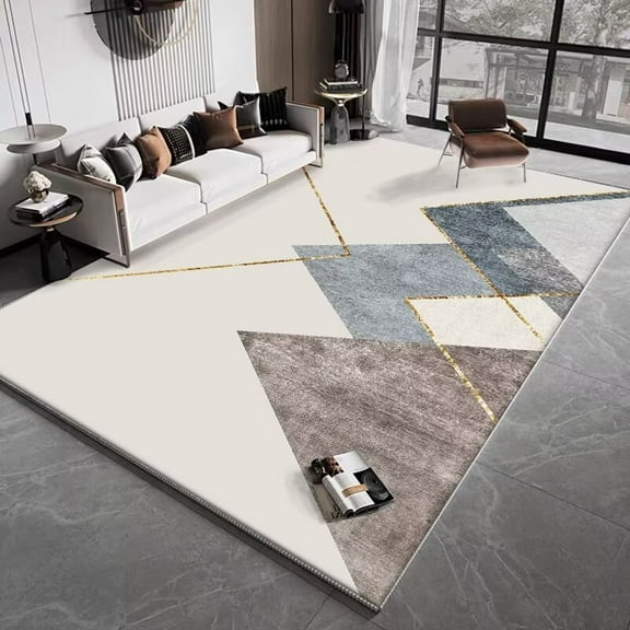 Modern Geometry Living Room Large Area Carpet Light Luxury Soft Dressing Room ration Rug Coffee Tabl