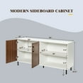 thumbnail image 2 of Gymax Buffet Moderne Bahut Armoire de Rangement de Cuisine avec 2 Portes et Compartiments Ouverts, 2 of 10