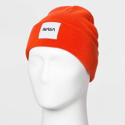 orange nasa beanie