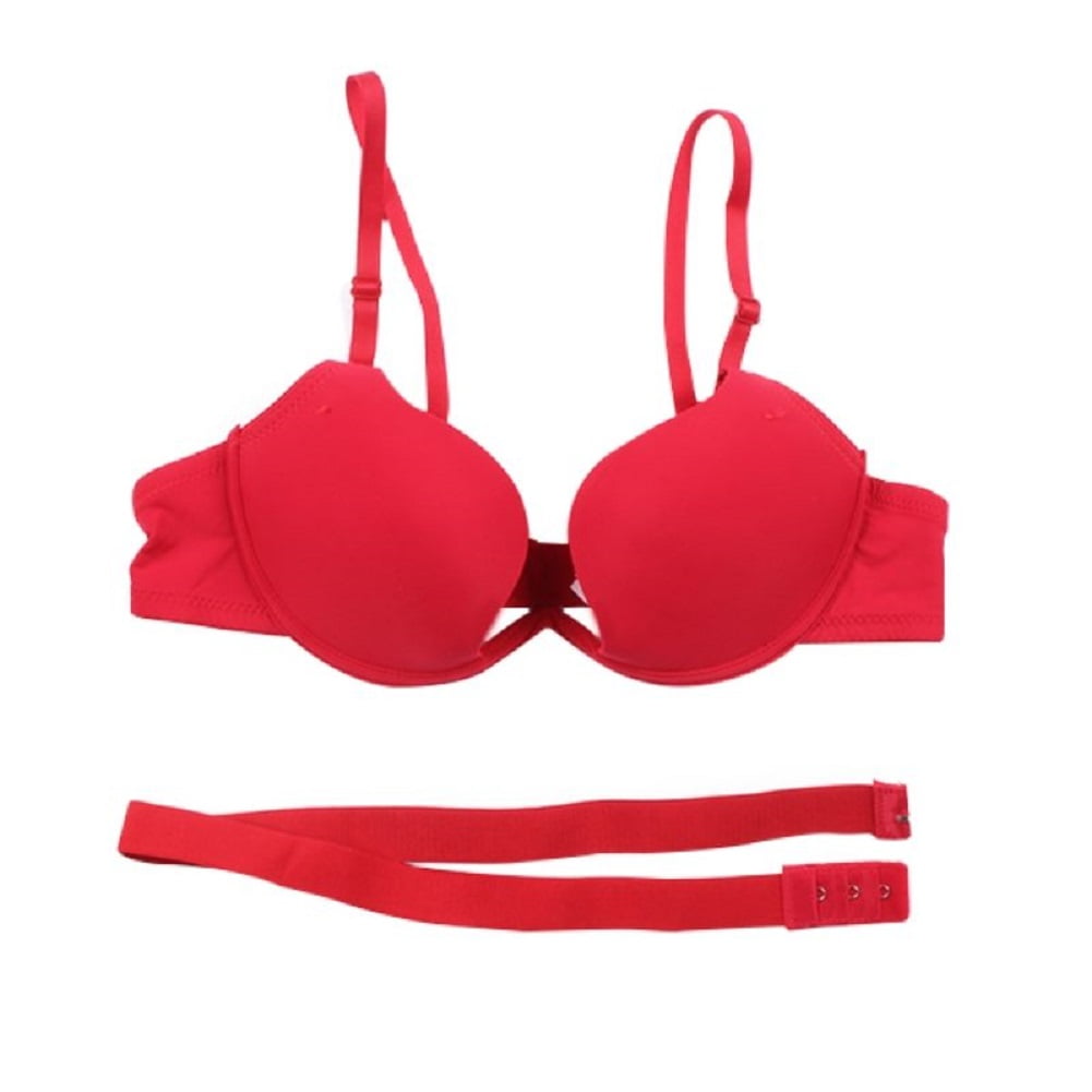 Women's Sexy Deep Ultra U Shape UBra, Adjust Straps Push Up Plunge Bra Low Cleavage Underwear