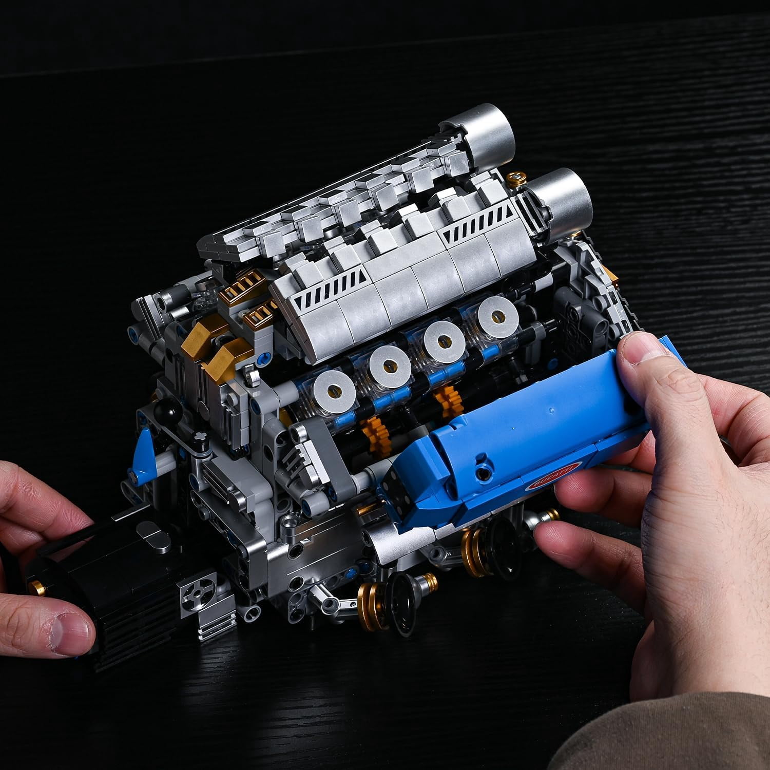 V8 Engine Model Kit That Runs, Motorized Engine Building Set for Adults, Working Visible Engine with Chain & Cylinder Linkage, STEM Mechanical Building Toy