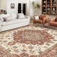 thumbnail image 3 of General Washable Oriental Area Rug - 10x14 Rugs for Living Room Soft Carpet for Bedroom Waterproof Floral Distressed Indoor Stain Resistant Non-Shedding Floor Carpets (Red, 10X14), 3 of 12
