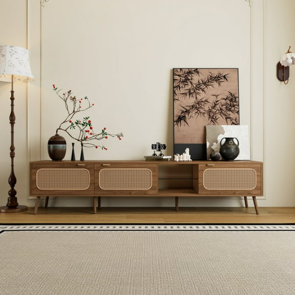 78" TV Stand for 75/80/85 inch TV, Console with Ample Storage for Living Room, Bedroom, Entertainment Center with Open Shelf