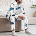 thumbnail image 5 of Mens Pajamas Set, color Train Pattern Button Down Long Sleeve Loungewear Sleepwear Pjs sets for Men, 5 of 5