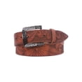 thumbnail image 1 of 1 1/2" Snap On Soft Hand Floral Engraving Full Grain Leather Belt, 1 of 2