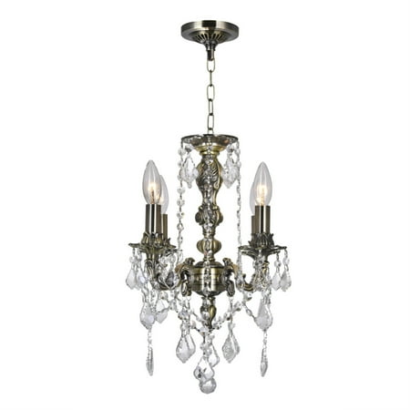 

4 Light Up Chandelier with Antique Brass finish