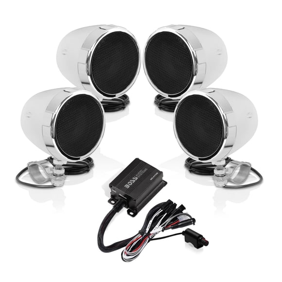 Sistema de Bocinas y Amplificador Bluetooth 4-Canales Boss Audio MC470B para Motocicleta/UTV