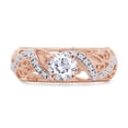 thumbnail image 2 of AFFY Round Cut White Cubic Zirconia Solitaire Engagement Ring In 14k Rose Gold Over Sterling Silver Ring Size-6.5, 2 of 7