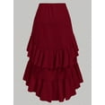 thumbnail image 3 of Womens Renaissance Pirate Skirt Gothic Steampunk Victorian Skirts Wine Red S, 3 of 4