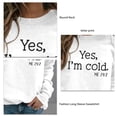 thumbnail image 5 of Sudadera de manga larga con estampado de letras y cuello redondo para mujer, estilo informal, para otoño, color blanco M, 5 of 5