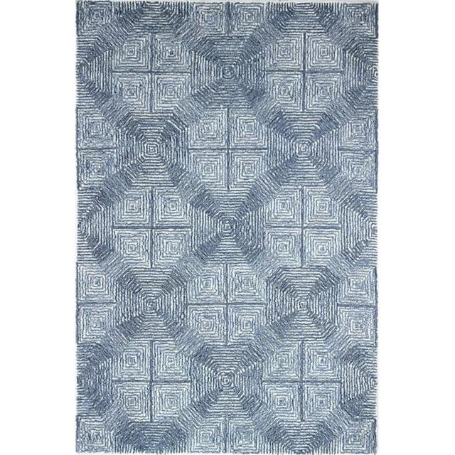 Bashian R120-AZ-5X7.6-CL207 5 ft. x 7 ft. 6 in. Venezia Transitional 100 Percentage Wool Hand Tufted Rectangle Area Rug, Azure