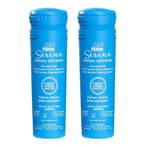 2 FROG Serene Mineral Replacement Cartridges for Hot Tubs for only with FROG Serene in-Line and Floating Sanitizing Systems for Spas up to 600 gallons, Quick and Easy Hot Tub Sanitizer