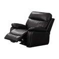 thumbnail image 2 of Contemporary Plush Faux Leather Upholstered Living Room Reclining Chair, Black, 2 of 5
