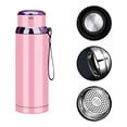 thumbnail image 2 of Botella De Agua Fría/caliente Termo Acero Inoxidable 1000ml Rosa, 2 of 3