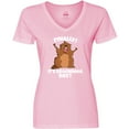 thumbnail image 3 of Inktastic Finally it's Groundhog Day Women's V-Neck T-Shirt, 3 of 5