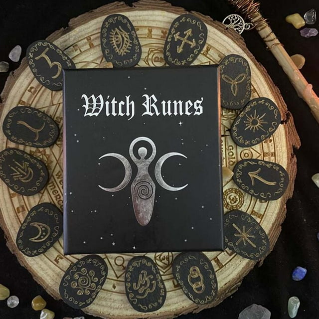 de piedras rúnicas adivinatorias, runas nórdicas grabadas en hechas para meditación de adivinación Yotijar Runas de bruja