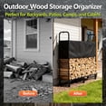 thumbnail image 4 of 4ft Firewood Rack Outdoor Indoor with Cover, Heavy Duty Firewood Storage Stand Log Rack, High Capacity, Water-Resistant Cover, Black Rust-Resistant Coating, 4 of 7