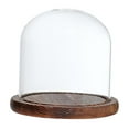 thumbnail image 1 of jifeng Clear Glass Cloche Plants and Container Dome Display Cover with Base Brown E, 1 of 9